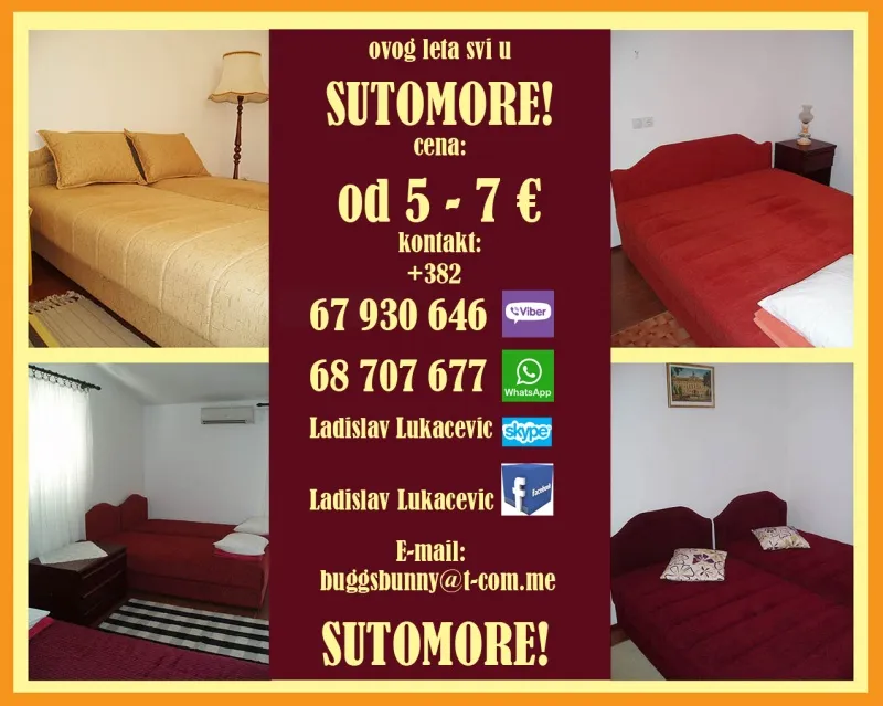 Crna Gora,Sutomore,sobe