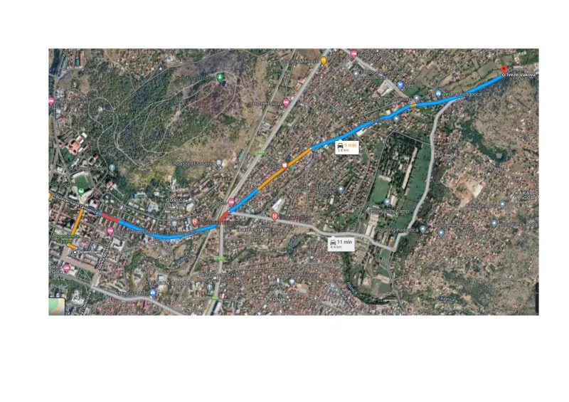 Prodajem urbanizovano gradjevinsko zemljiste na 4 km od centra Podgorice