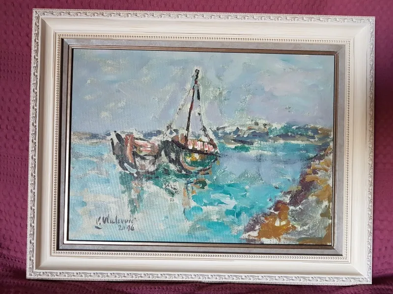 Dvije umjetnicke slike,ulje na platnu, V.Vlahovic 