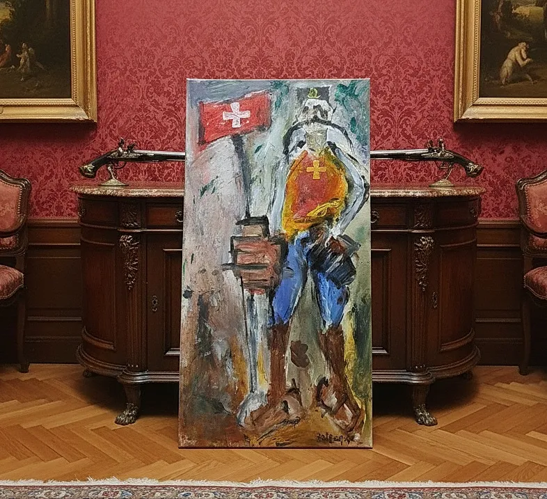 Crnogorski Barjaktar ulje na platnu