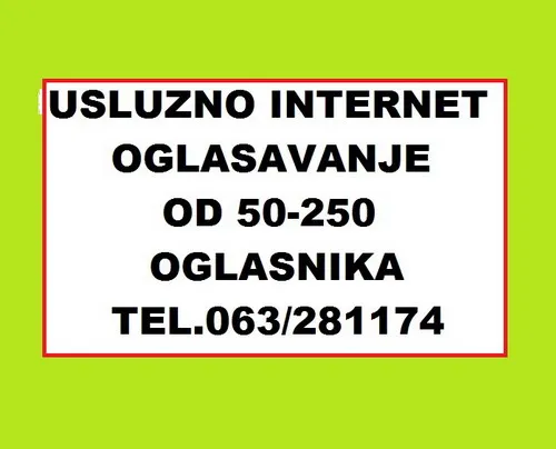 Uslužno postavljam Vase male oglase na 50-100-150 Oglasnka i 50 Fb adresa
