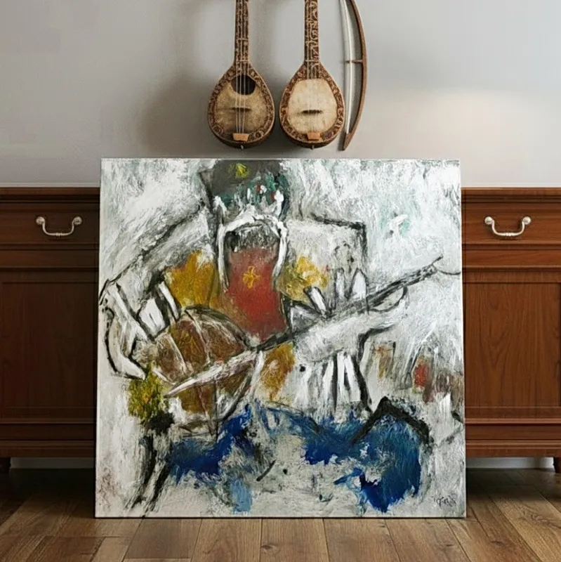 Crnogorac Guslar ulje na platnu 100 x 70 cm
