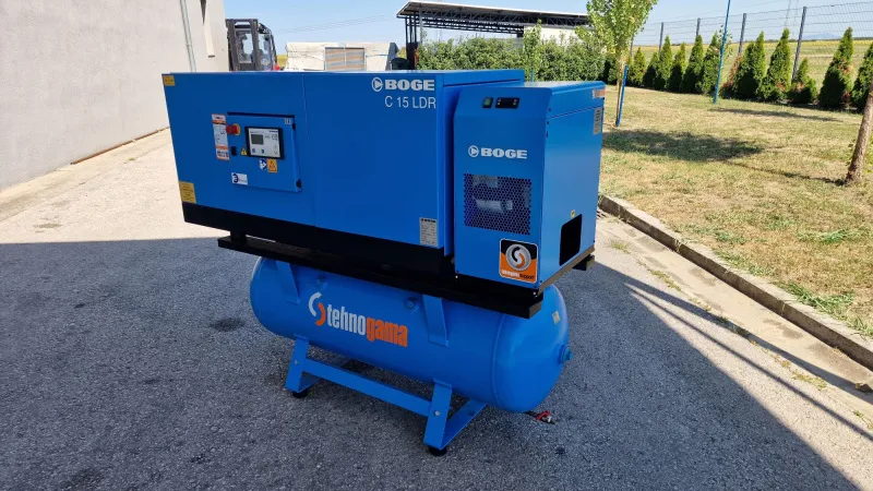 Polovan, kompletno REMONTOVAN, vijčani kompresor BOGE C 15 LDR/350 - 10 bar 
